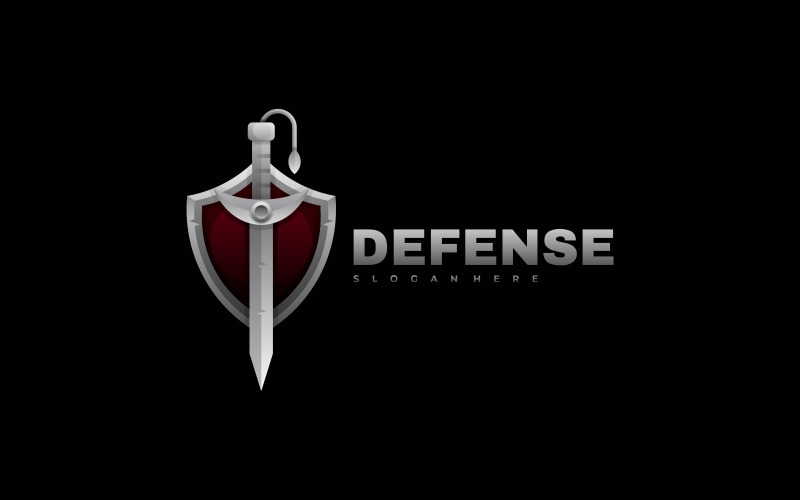 Sword Defense Gradient Logo Logo Template