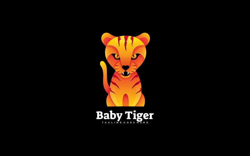 Baby Tiger Gradient Logo Style Logo Template