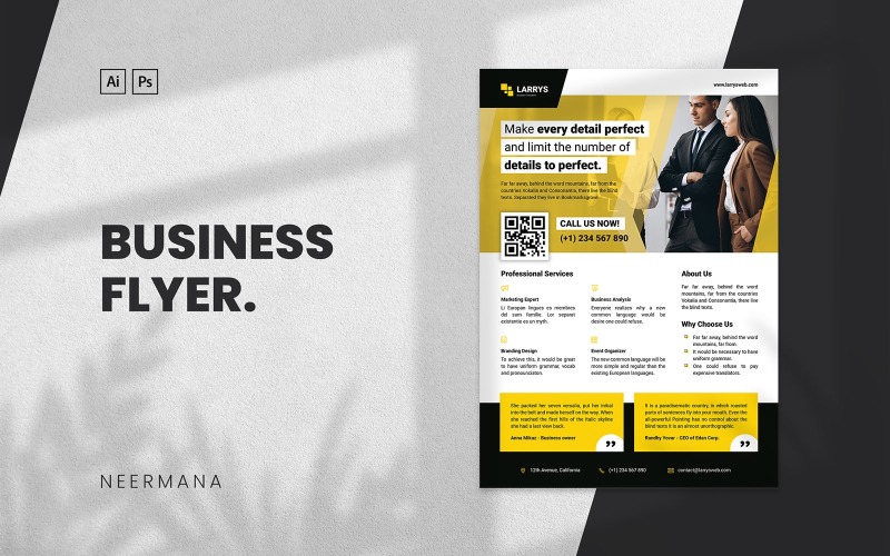 Corporate Yellow Flyer Template Corporate Identity