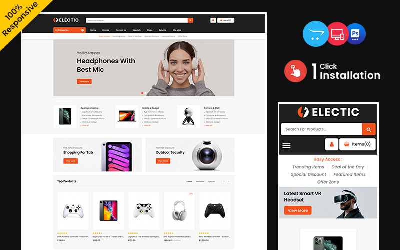Electic - Electronics and Mega Shop Multipurpose OpenCart Responsive store OpenCart Template