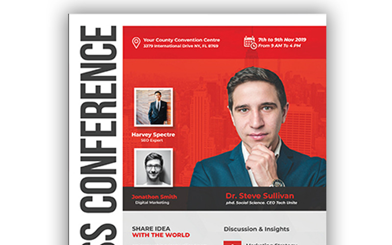 New Business Conference Flyer Template Corporate Identity