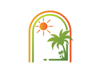 Palm Tree Summer Logo template