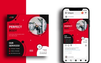 Perfect Body Shape Gym Social Media Post Template