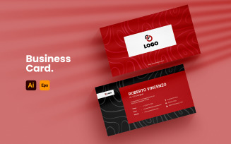 Red Line Abstract Business Card Template