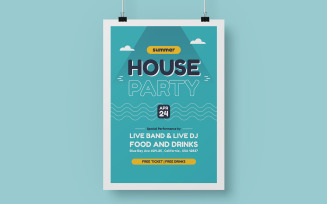 Summer House Party Poster Corporate identity template