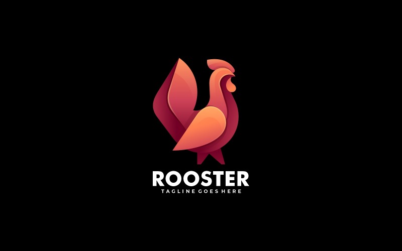 Vector Rooster Gradient Logo Style Logo Template