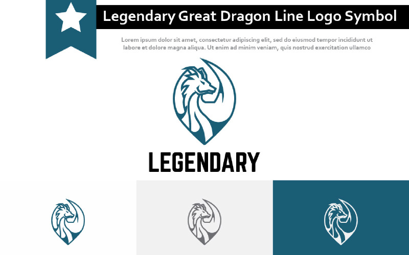 Awesome Legendary Great Dragon Line Esport Game Logo Symbol Logo Template