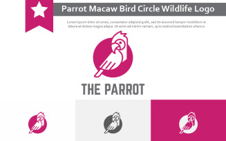 Beautiful Exotic Parrot Macaw Bird Circle Wildlife Logo