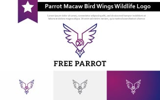 Beautiful Exotic Parrot Macaw Bird Wings Wildlife Logo