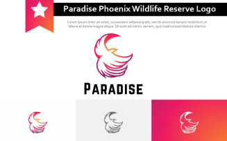 Beautiful Paradise Bird Fire Phoenix Flying Wildlife Reserve Zoo Logo
