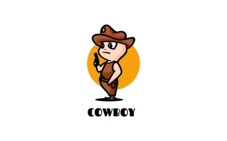 Cowboy Cartoon Logo Style