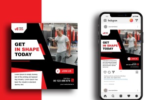 Gym Social Media Post Template Design