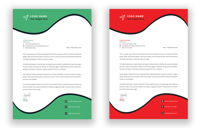 Modern Letterhead Template Corporate Identity