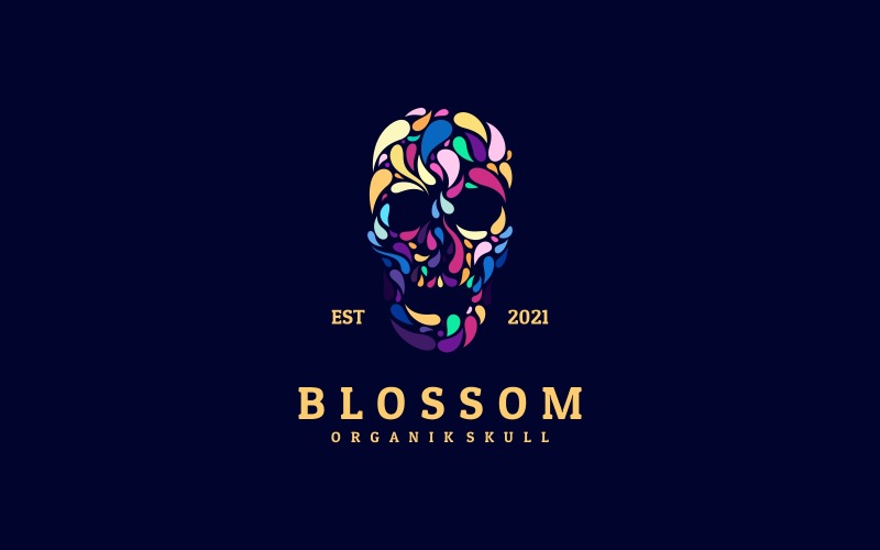 Skull Colorful Logo Style Logo Template
