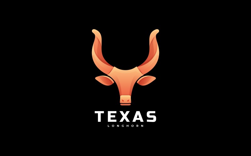 Bull Texas Gradient Logo Style Logo Template