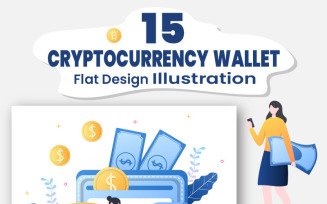 15 Cryptocurrency Blockchain Wallet Application Illustration