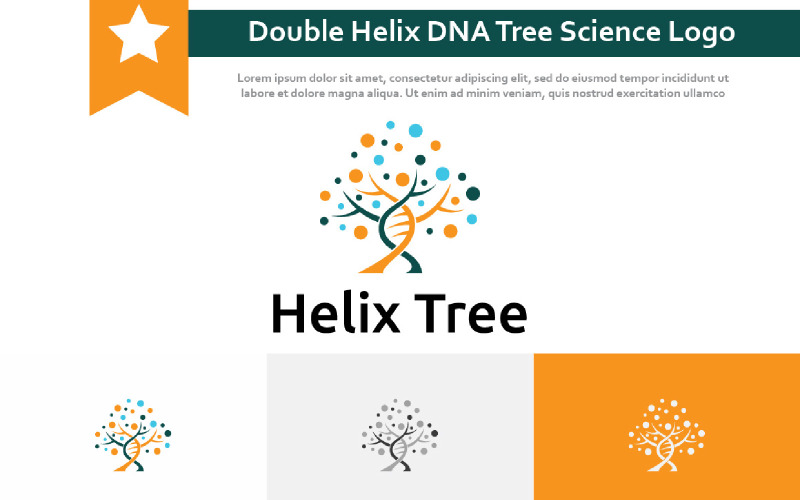 Double Helix DNA Tree Biology Science Research Logo Logo Template