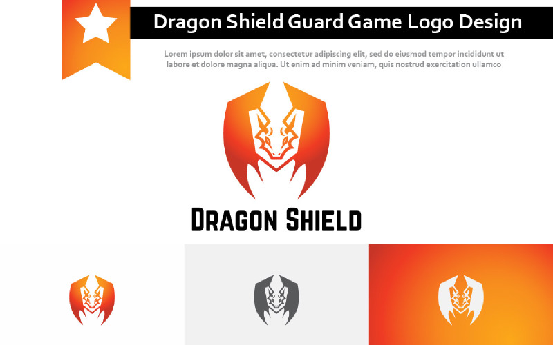 Dragon Shield Strong Guard Esport Game Logo Design Logo Template