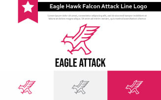 Eagle Hawk Falcon Attack Fly Wing Claw Line Logo