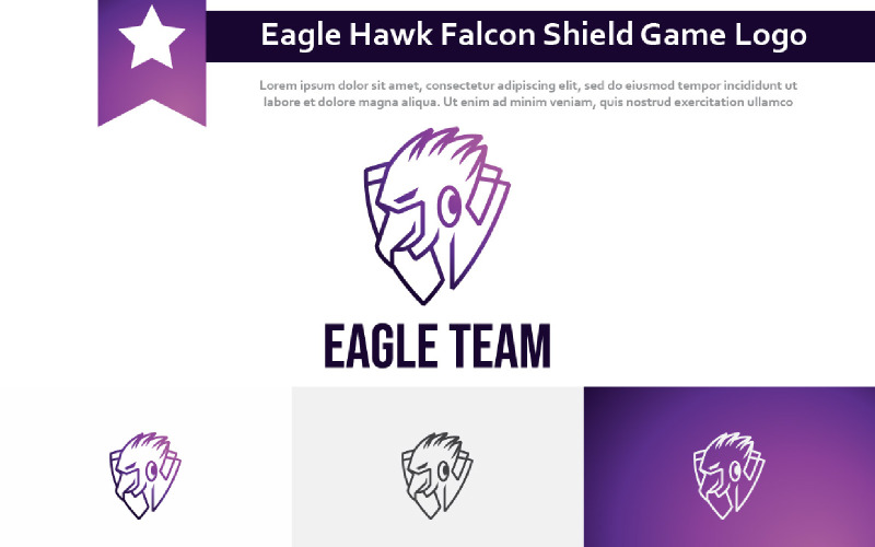 Eagle Hawk Falcon Strong Shield Game Esport Team Logo Logo Template