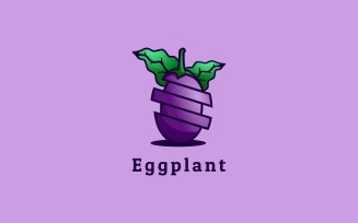 Eggplant Gradient Mascot Logo