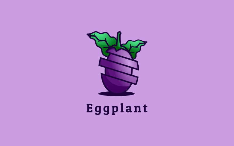 Eggplant Gradient Mascot Logo Logo Template