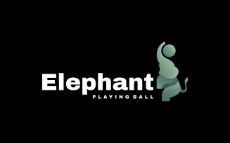 Elephant Playing Ball Gradient Logo