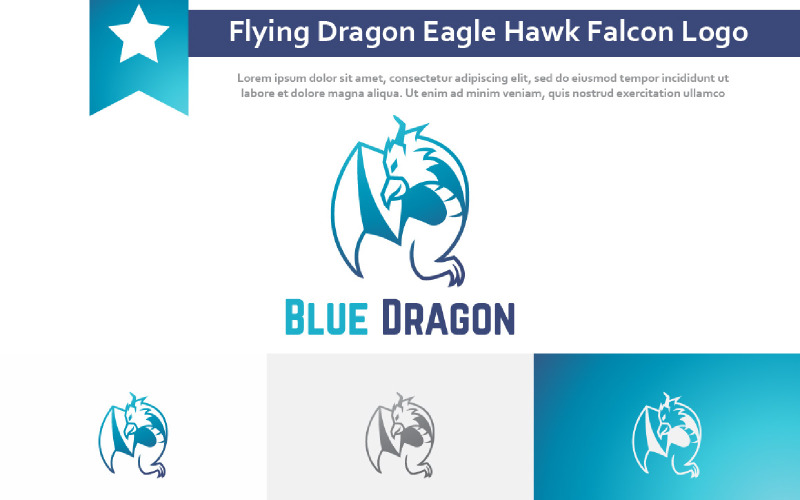 Flying Dragon Eagle Hawk Falcon Game Esport Team Logo Logo Template
