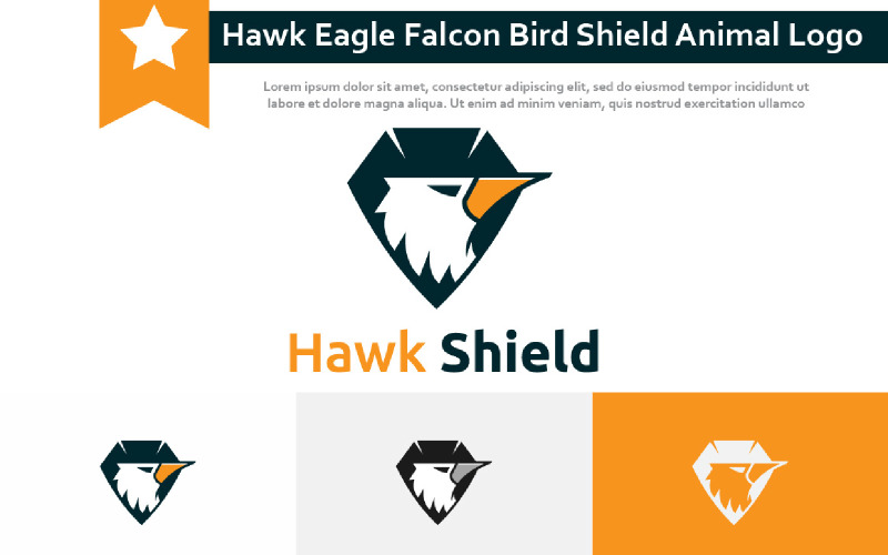 Hawk Eagle Falcon Bird Shield Animal Game Esport Logo Logo Template