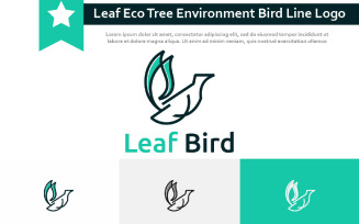 Leaf Eco Tree Environment Bird Animal Wildlife Line Logo