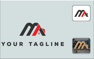 M A Letter Real-estate Logo Design