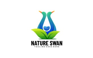 Nature Swan Gradient Logo Style