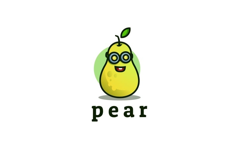 Pear Color Mascot Logo Style Logo Template
