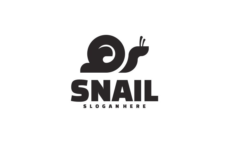Snail Silhouette Logo Style Logo Template
