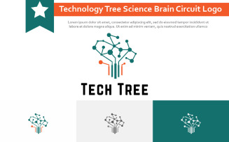 Technology Tree Smart Science Brain Circuit Modern Logo