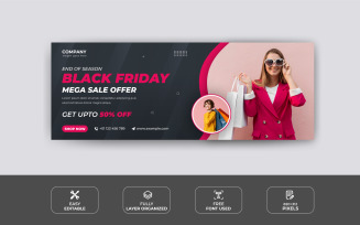 Black Friday Sale Facebook Cover and Web Banner Design template