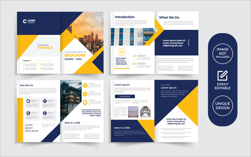 Corporate Business 8 page Brochure template design Corporate Identity