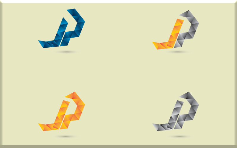 J P Modern Polygon Logo Logo Logo Template