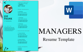 Modern ONE-PAGE Resume / CV Template for MANAGERS.