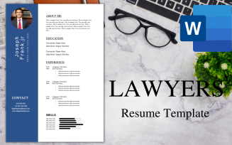 Modern Resume / CV Template for Lawyers.