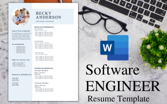 ONE-PAGE Resume / CV Template for Software Engineer.