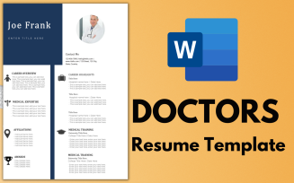 Single page Modern Resume / CV Template for DOCTORS.