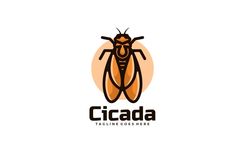 Cicada Simple Mascot Logo Logo Template