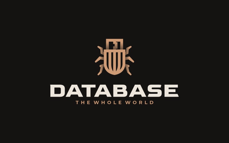 Database Simple Line Logo Logo Template