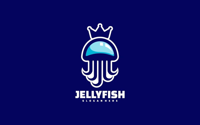 Jellyfish Simple Mascot Logo Logo Template