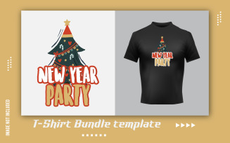 New year Party T-Shirt Sticker Template