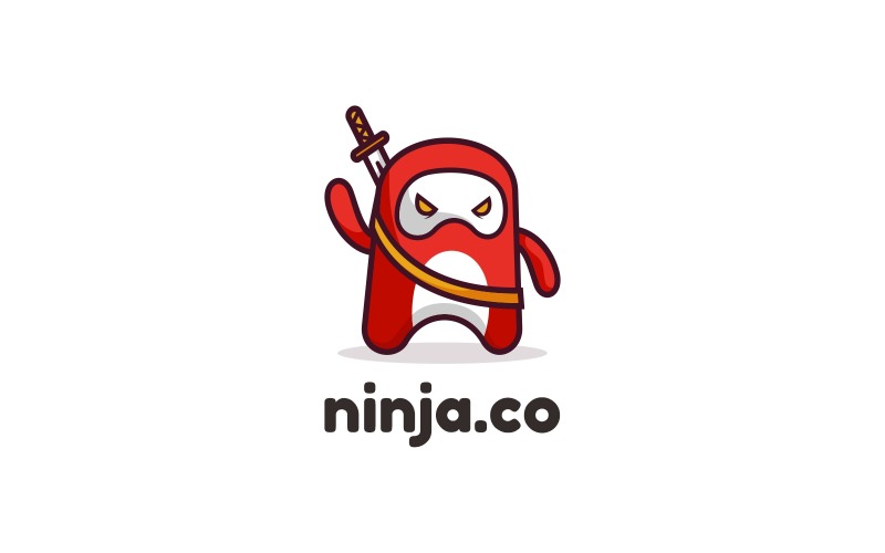 Ninja Simple Mascot Logo Style Logo Template