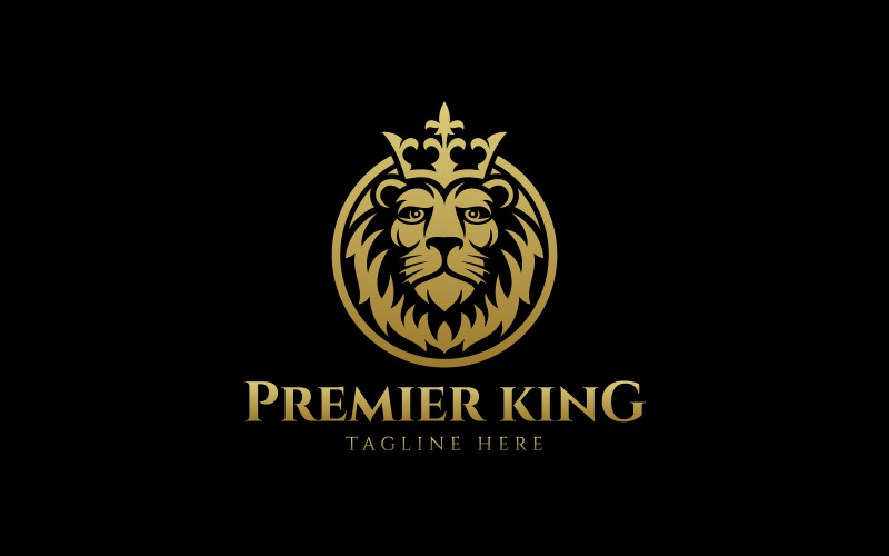 Premier King-Lion Logo Design Template Logo Template
