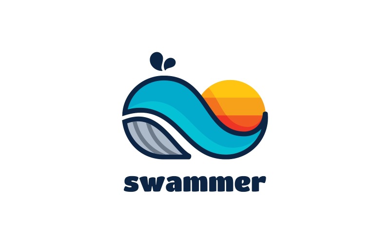 Summer Ocean Simple Logo Style Logo Template