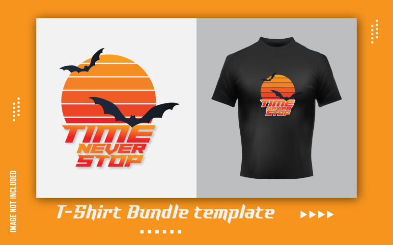 Time Never Stop T-Shirt Sticker Design Corporate Identity
